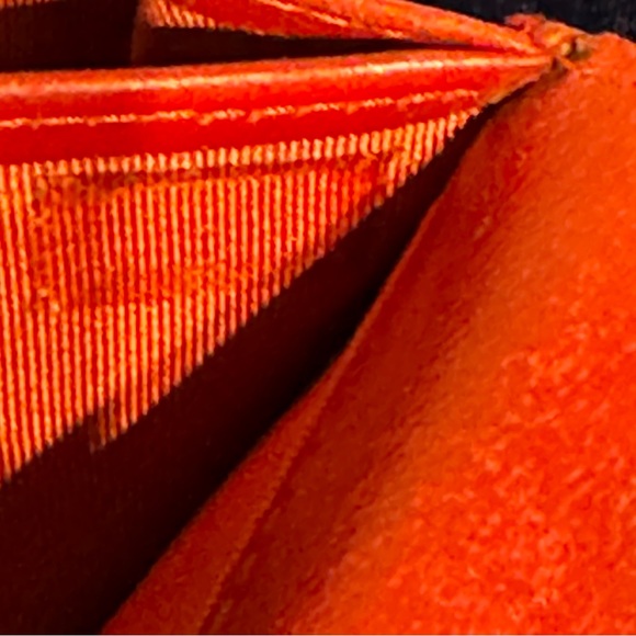 CHANEL Lambskin Quilted Large Gusset Flap Wallet Red Includes silver chain - Picture 9 of 11